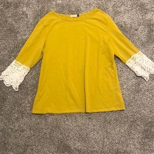 Very soft and silk mustard top